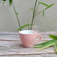 Ly tách sứ uống cà phê espresso 70ml gốm sứ men màu - Màu hồng - Ly cafe