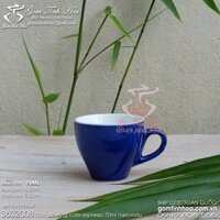 Ly tách sứ uống cà phê espresso 70ml gốm sứ men màu - Xanh Coban - Ly cafe