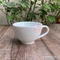 Ly tách sứ uống cafe capuchino 250ml men trắng dáng Nhật gốm sứ Bát Tràng cao cấp - Ly cafe