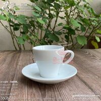 Ly tách sứ uống cafe capuchino 165ml kiểu Italia men trắng Gốm sứ Bát Tràng cao cấp - Ly cafe &amp; đĩa sứ