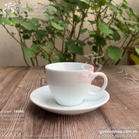 Ly tách sứ uống cafe capuchino 180ml men trắng Gốm sứ Bát Tràng cao cấp - Ly cafe &amp; đĩa sứ