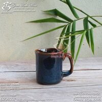 Ly tách sứ uống cafe espresso 120ml gốm sứ Bát Tràng cao cấp men hỏa biến màu thiên thanh - Ly cafe