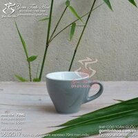 Ly tách sứ uống cafe espresso 70ml men màu ghi gốm sứ Bát Tràng cao cấp - Ly cafe
