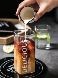 LY THỦY TINH CHỊU NHIỆT UỐNG NƯỚC, SINH TỐ HOA QUẢ PHONG CÁCH ANH  GIAO HÌNH CHỮ NGẪU NHIÊN - VD90 - 5 Ly