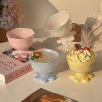 Ly thuỷ tinh đế hoa sắc màu pastel | Dessert Glass Cup 🍧