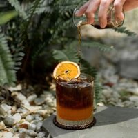 Ly Thủy Tinh Đế Viền Vân Sọc - Dáng Thấp (350ml)