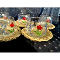 ly thuỷ tinh hoa hồng - hàng Nhật nguyên hộp