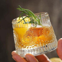 Ly Thủy Tinh Phong Cách Bắc Âu Đế Xoay 170ml - Navivu Rock Glass - 1 Ly lẻ - Hoa thị