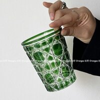 Ly Thủy Tinh Uống Nước Có Tay Cầm Bằng Mây Đan Xinh Xắn
