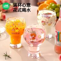 Ly Thủy Tinh Uống Nước Họa Tiết Hoa Dễ Thương Cho Bạn Gái