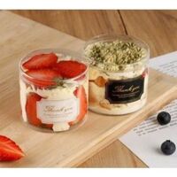 Ly tiramisu, mousse tròn nhựa cứng kèm nắp 200ml GD2017