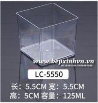 Ly tiramisu nhựa cứng vuông 125ml LC 5550 kèm nắp.
