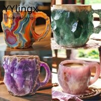 Ly Trà YYLINGX, Nhiều Màu Có Tay Cầm Giả Pha Lê Khoáng Cà Phê, Văn Phòng Tại Nhà 400ml Ly Rượu Whisky Nhựa Thanh Lịch Quà Tặng Giáng Sinh