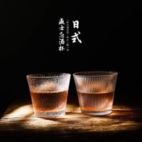 Ly whisky phong cách Nhật Bản, ly thủy tinh retro vintage, ly rượu, ly shochu, ly trà mờ, ly uống sáng tạo có sọc