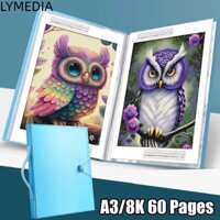 Lymedia 1 Cuốn Sách Bảo Quản Tranh, Túi Tranh Thư Mục Album Ảnh, Bền Dung Tích Lớn A3 / 8K 60 Trang Trình Bày Danh Mục Đầu Tư Trẻ Em