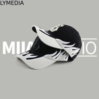 LYMEDIA Bóng Chày LYMEDIA, Mũ Chống Nắng Ngoài Trời Hip Hop, Họa Tiết 6 Letter Thêu Ngọn Lửa Hợp Thời Trang Mũ Lá Chắn Thoáng Mát Unisex