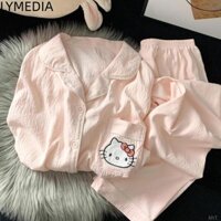 Lymedia Loose Ladies Pyjama, Hoạt Hình Hello Kitty Thoải Mái Mặc Mặc Ở Nhà, Quần Pyjama Thời Trang Mùa Xuân Hè