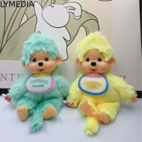 Lymedia Monchichi Idols Love Beans Búp bê sang trọng, Mặt dây chuyền túi đồ chơi nhồi bông trang trí 15cm, Quà tặng móc chìa khóa màu xanh hồng dễ thương