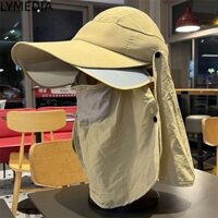 Lymedia Mũ chống nắng vành rộng có thể tháo rời, Mũ xô có thể tháo rời Mũ câu cá có thể tháo rời, Khăn che mặt mùa hè Khăn choàng chống tia cực tím ngoài trời