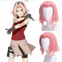 Lyndon Anime Naruto, Tóc Tổng Hợp Chịu Nhiệt Haruno Sakura Cosplay Tóc Giả, Nhập Vai Lông Tơ Lớp Thẳng Ngắn Hồng Tóc Giả Nữ