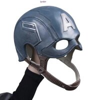 Lyndon Captain America Trang phục hóa trang, 3D có nắp cằm Mũ đội đầu Captain America, Đạo cụ hóa trang Cao su Siêu anh hùng Công lý Cổ điển Marvel Mũ nón Captain America Người hâm mộ
