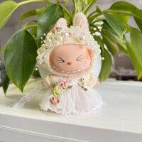 Lyndon Ngồi Labububutu Vải Thời Gian, Đầm Búp Bê Nơ Labubububugu Phong Cách Hoa, Bộ Đồ Kẹp Tóc Handmade Dress Up 17cm Búp Bê Sang Trọng Quần Áo Phụ Kiện Búp Bê Cotton