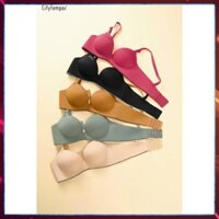 [Lynh's store] Áo lót nữ su đúc không gọng nâng đẩy ngực cup chéo đệm mút vừa họa tiết trái tim A6202