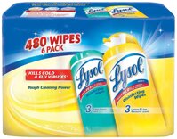 Lysol 89949 Cleaning Wipes, 480 Count, 6