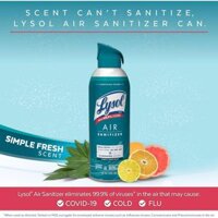 Lysol xịt phòng Air Sanitizer khử trùng khử mùi Simple Fresh
