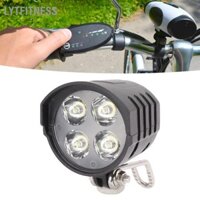 LYTFitness Đèn pha xe đạp điện trước LED độ sáng cao 12W có còi cho 36V 48V 52V 60V