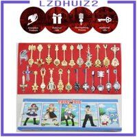 [Lzdhuiz] Les Fleurs Fairy Tail Memeber Lucy 18 chiếc Chìa khóa tinh thần + 1 Bộ dây chuyền vòng cổ Quà tặng