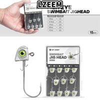 Lzeem 15 Chiếc Móc Dụ Giun Câu Cá, Mắt Dạ Quang Cường Độ Cao Swimbait Móc Jig Head, Kim Loại Bạc Chất Lượng Cao 3.5g / 5g / 7g / 10g / 14g Nước Ngọt Fishhook Câu Cá