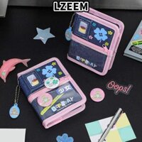 Lzeem DIY Binder Journal Book, Handmade Y2K Style M5 Loose Leaf Notebook, Vintage Ins Retro Đa Năng Phụ Kiện Học Tập Quà Tặng Bé Gái