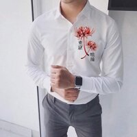 (M-3XL) ÁO SƠ MI NAM TAY DÀI PHỐI HOẠ TIÉT HOA BỈ NGẠN SIÊU HOT
