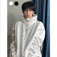 [M-3xl] Mùa Thu 2024 Mới Nam Hàn Quốc Cổ Cao Su Thời Trang Áo Khoác Cổ Nửa Zipper Vintage Áo Len Cặp Đôi Đen / Trắng