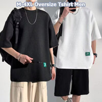 M-4xl Oversize Trơn Áo Nam Plus Kích Thước Rời Cổ Tròn Áo Thun Thường Hơi Thở Tay Ngắn Áo Unisex