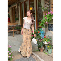 M-4xl Plus Size Quần Áo Nữ Thiết Kế Cảm Giác Phong Cách Trung Hoa Khóa Top Bướm Váy Hoa Trên Đầu Gối Váy Dài 2024 Sản Phẩm Mới