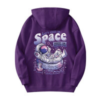 M-5xl Mùa Đông Nam hip-hop Xu Hướng Không Gian Trôi Họa Tiết In Áo hoodie Dài Tay Có Lót Áo Chui Đầu Thời Trang Chải Áo Khoác Thể Thao Có Mũ Trùm Đầu Đen Trắng Tím