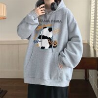 M-5xl Nam Dài Tay Mỏng Áo Khoác Phong Cách Hàn Quốc In Hình Gấu Trúc Áo Chui Đầu Áo Len Có Mũ Trùm Đầu Thường Ngày