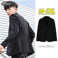 M-5xl Phiên Bản Hàn Quốc Phù Hợp Với Công Sở Áo Khoác Nam Plus Size Blazer Đen Thường Ngày Mỏng Trang Phục