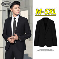 M-5xl Phiên Bản Hàn Quốc Phù Hợp Với Công Sở Áo Khoác Nam Cao Cấp Màu Đen Thường Ngày Slim Plus Size Blazer