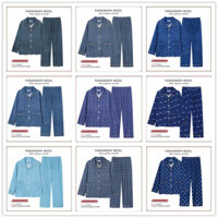 M-5xl Plus Size Bộ Đồ Ngủ Nam Cotton Dài Tay Đồ Ngủ Cho Nam