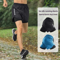 M-5xl Unisex 2 trong 1 Dir-Fit Quần Short Chạy Bộ Đi Xe Đạp Quần Thể Thao Lưới Quần Short Hai Lớp Quần Đen / Xám / Xanh Dương