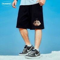 M-8xl Hoạt Hình Crayon Shin-chan Nhân Quả Quần Short Nam Plus Size Quần Nỉ Rời Chân Rộng Quần Ngắn