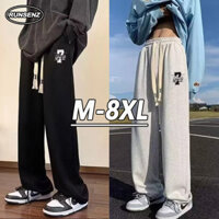 M-8xl Quần ống thẳng thời trang Hàn Quốc Nam Plus Size Quần dài dáng rộng Quần ống rộng