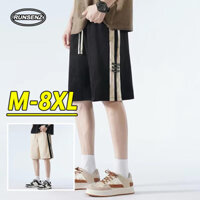M-8xl Thời Trang Hàn Quốc Vách Ngăn Sọc Quần Short Nam Mỏng Rời Thường Ngày Thẳng Plus Kích Thước Quần Ngắn