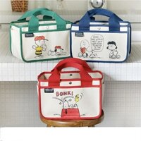 M & K | Túi xách mẹ xách tay Túi xách nữ Túi vải Tạp Chí Nhật Bản Phụ lục Túi xách vải Snoopy Túi xách vải in hoạt hình đa chức năng