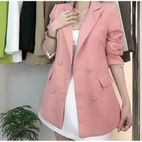 M004-VEST NÚT BỌC NỮ- Áo khoác Blazer có đệm vai, chiết ben eo, may 2 lớp