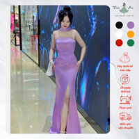M022 - Đầm dạ hội thiết kế thanh lịch, váy dạ hội thiết kế xẻ tà trung niên dự tiệc