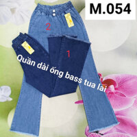 M054✔️Quần Jean Dài Lưng Thun Ống Bát Tua Lai,Quần Bò Cạp Chun To Bản